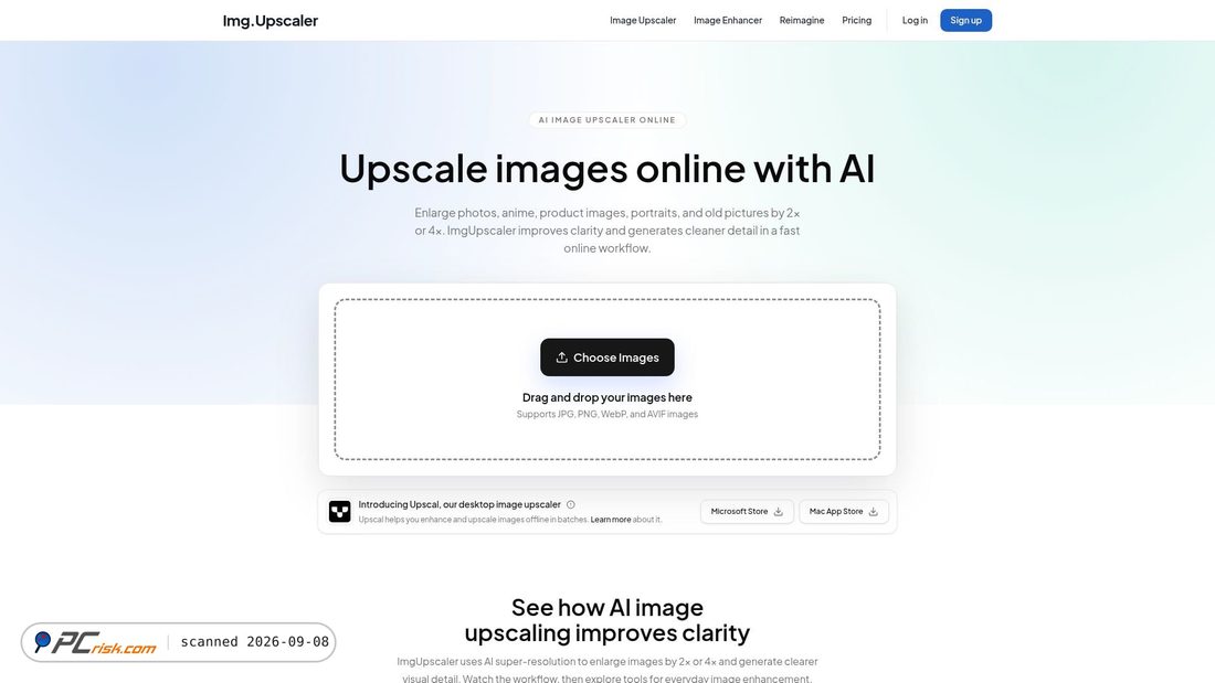 Zrzut ekranu imgupscaler.com