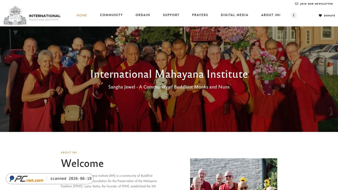 Screenshot of imisangha.org
