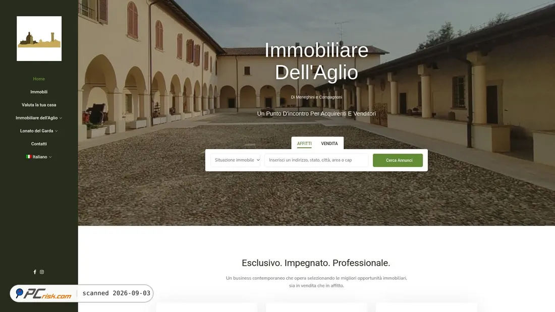 Captura de ecrã de immobiliaredellaglio.com
