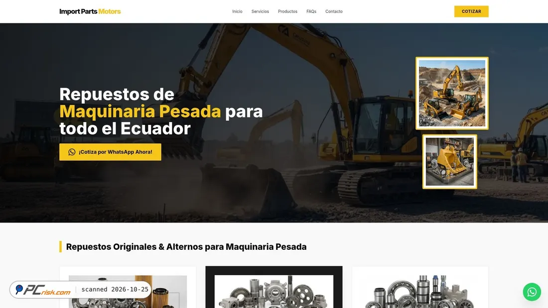 Captura de pantalla de importspartsmotors.com