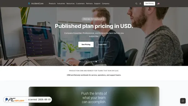 Zrzut ekranu incidentcore.com