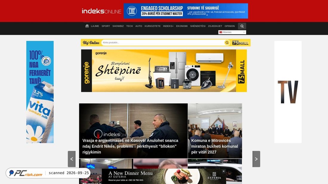 Captura de ecrã de indeksonline.com