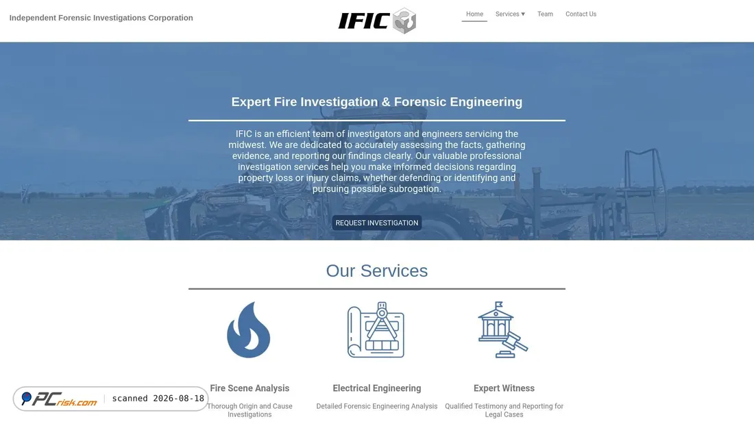 Screenshot of independentforensics.com