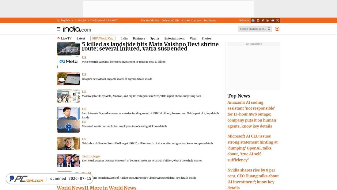 Screenshot of india.com