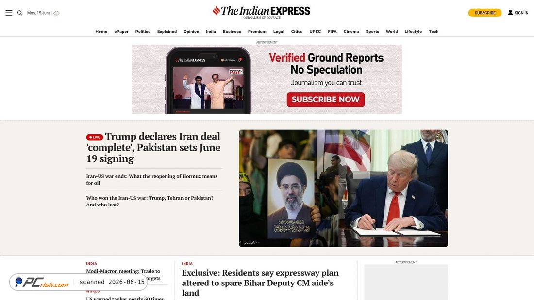 Screenshot of indianexpress.com