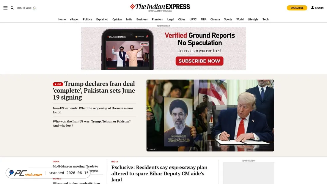 Screenshot di indianexpress.com