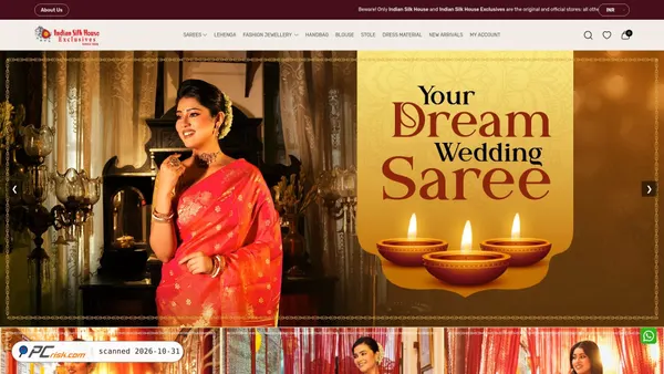Screenshot van indiansilkhouse.com
