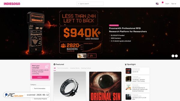 indiegogo.com screenshot