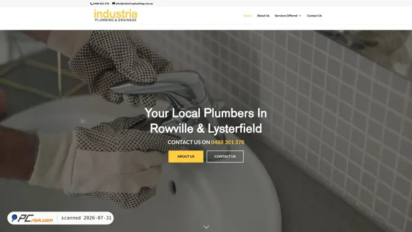 industriaplumbing.com.au screenshot