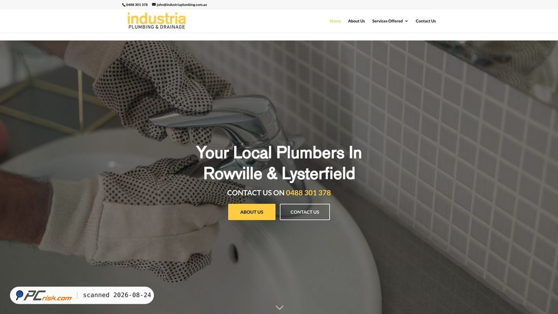 Captura de ecrã de industriaplumbing.com.au