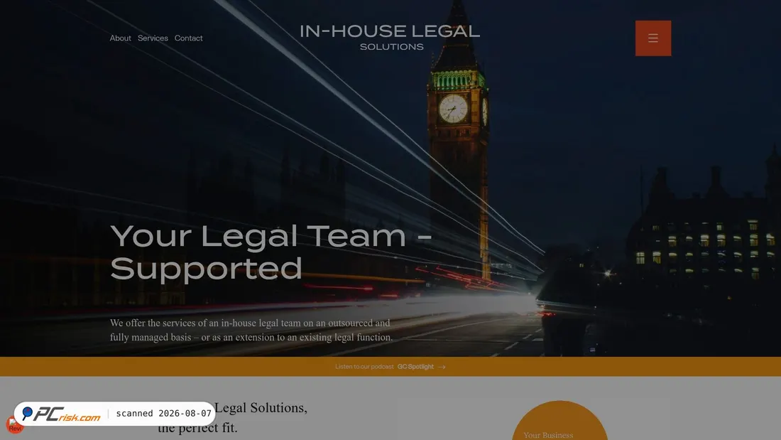 Screenshot of inhouselegalsolutions.com