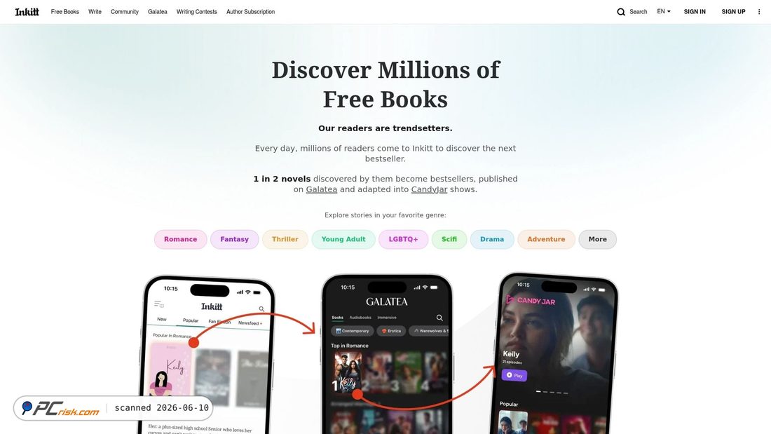 Screenshot of inkitt.com