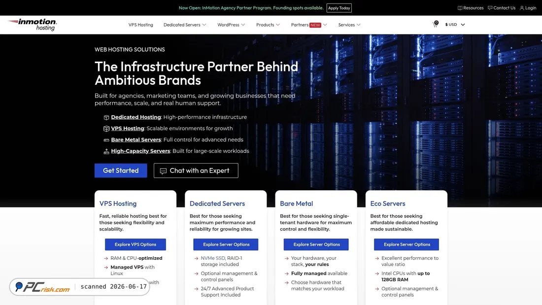 Screenshot di inmotionhosting.com