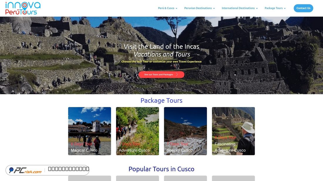 Captura de pantalla de innovaperutours.com