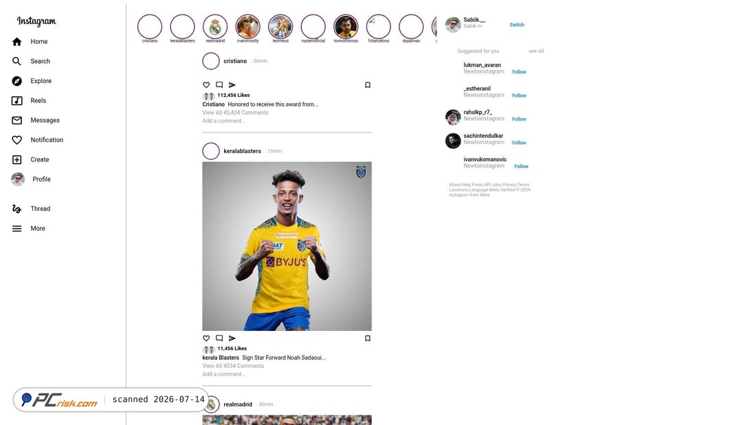 Screenshot of instagramclone-umber.vercel.app