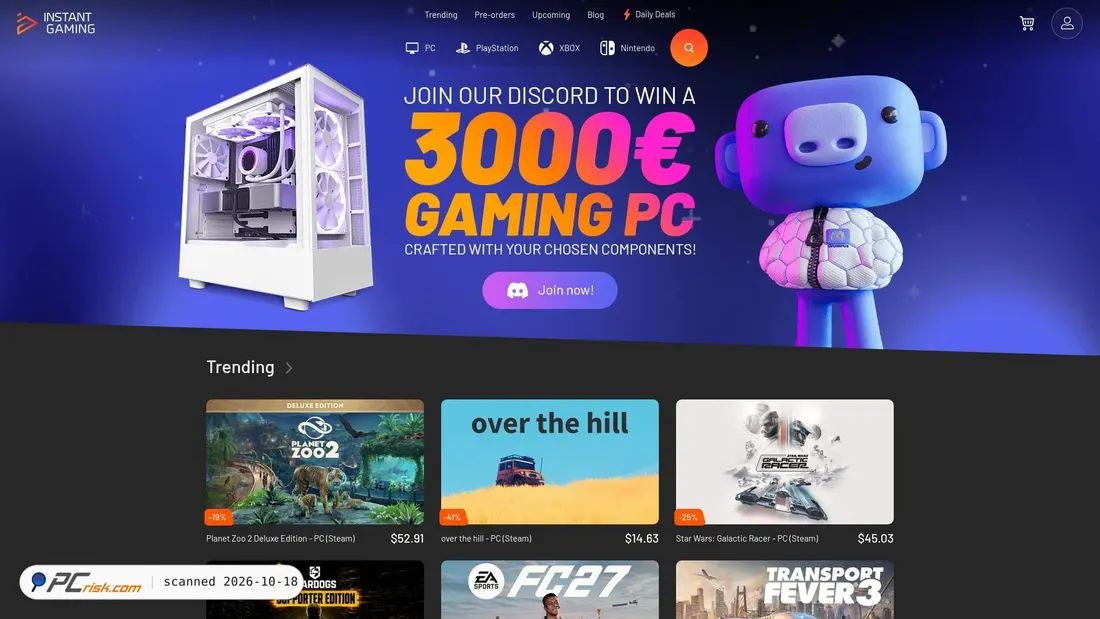 Capture d’écran de instant-gaming.com