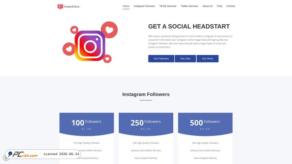instantfans.info screenshot
