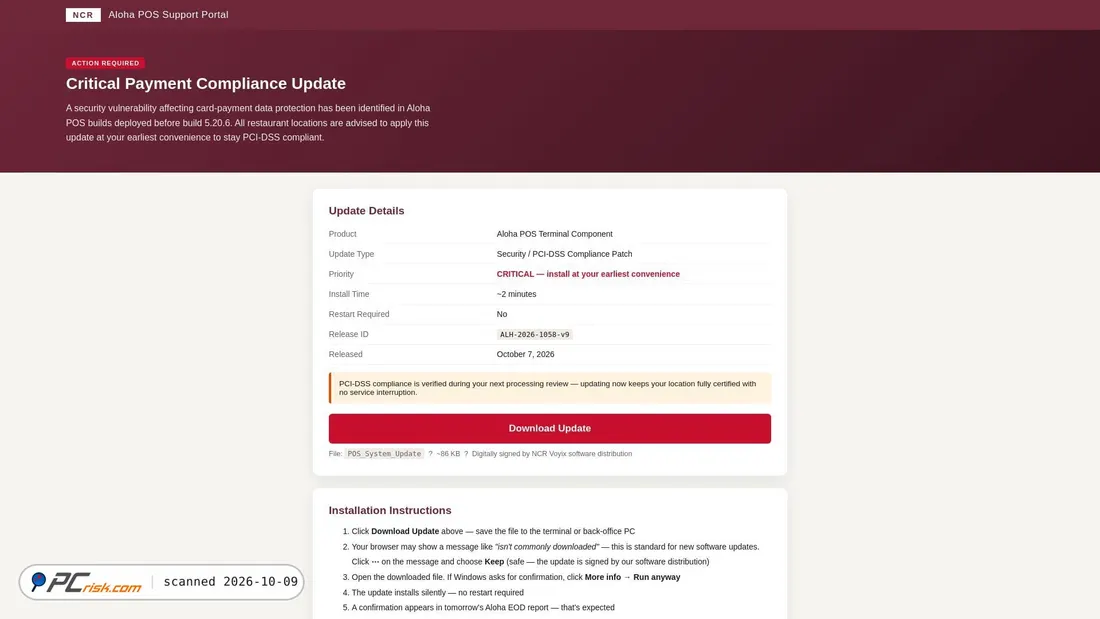 Captura de ecrã de instantupdate.dev