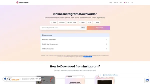 instasaver.io screenshot
