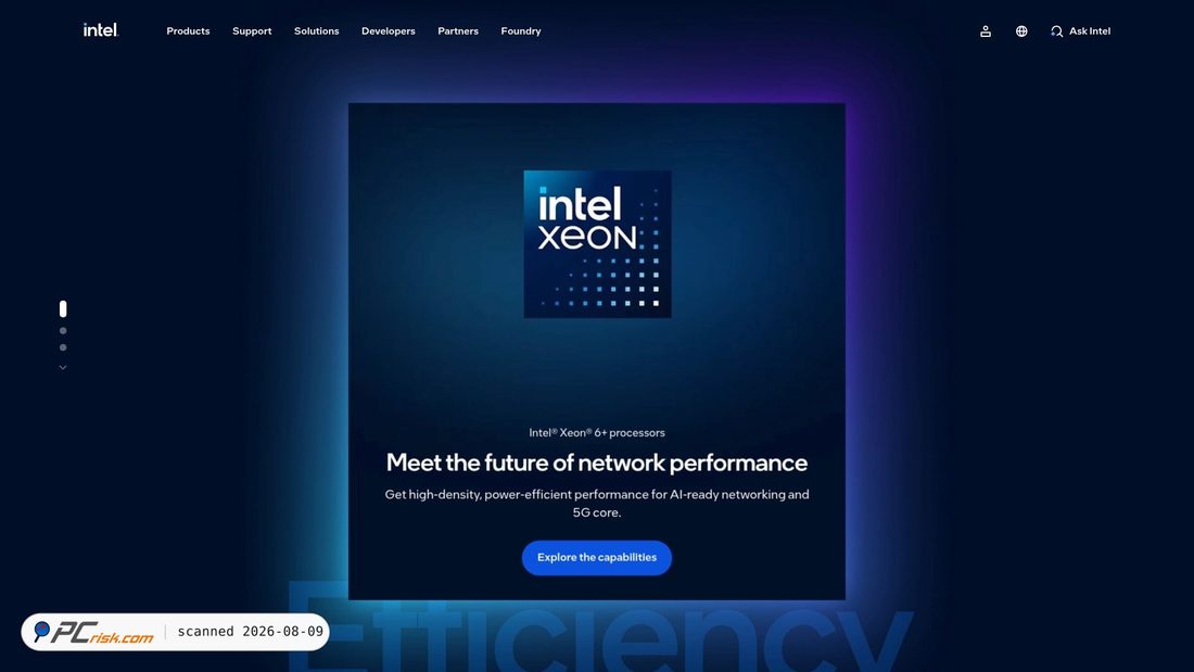 Screenshot di intel.com