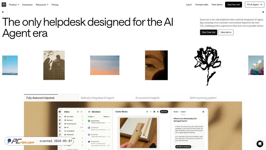Screenshot von intercom.io