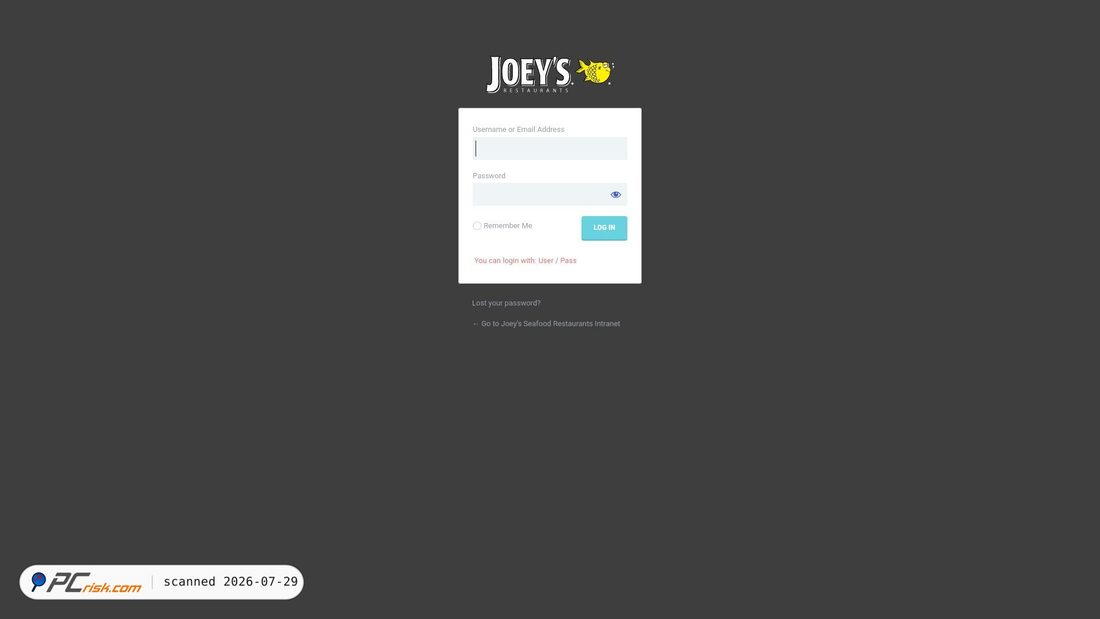 Screenshot von internal.joeys.ca