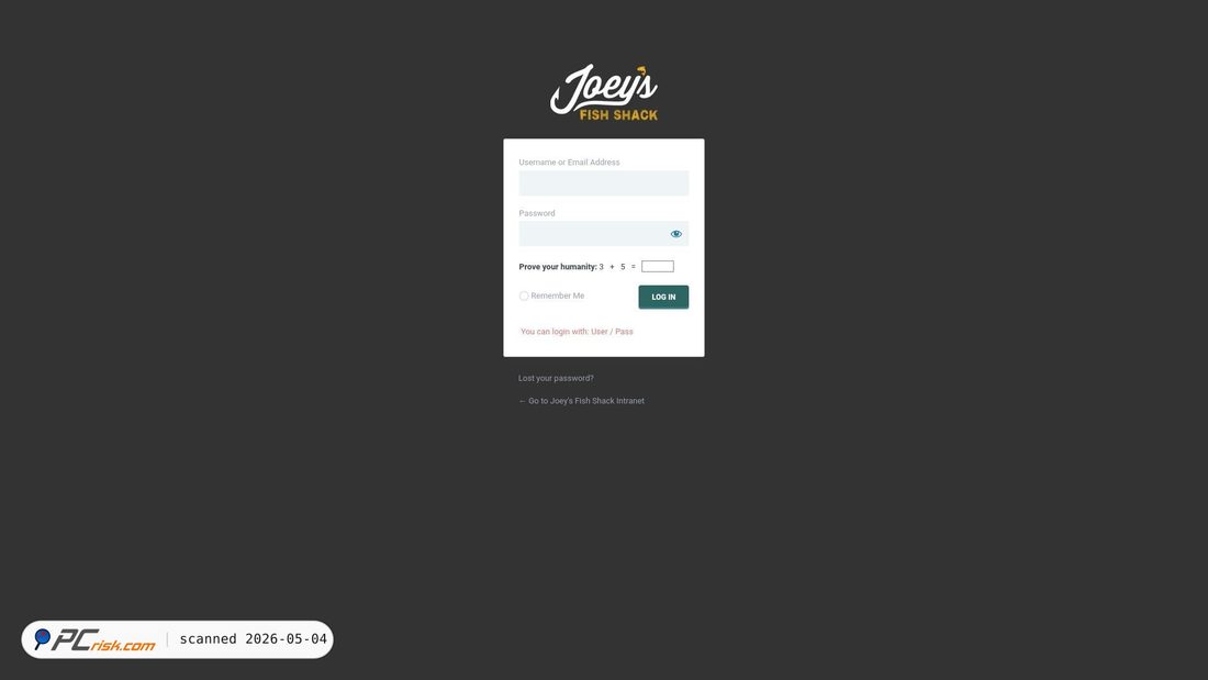 Captura de ecrã de internal.joeysfishshack.com