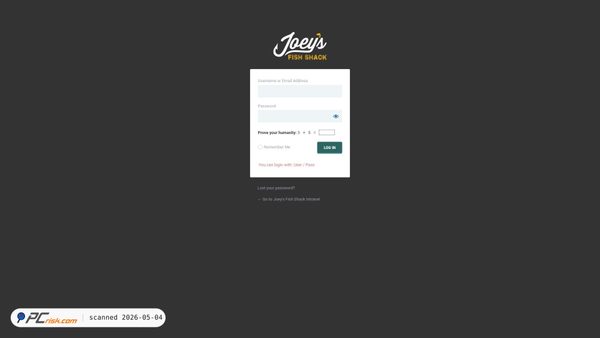 internal.joeysfishshack.com screenshot