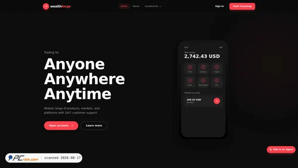 investwealthforge.com screenshot