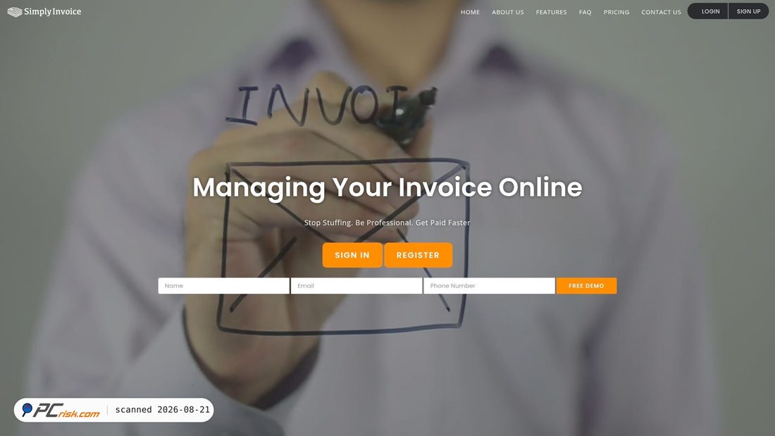 Screenshot van invoicemadesimple.webdevelopment-server.com