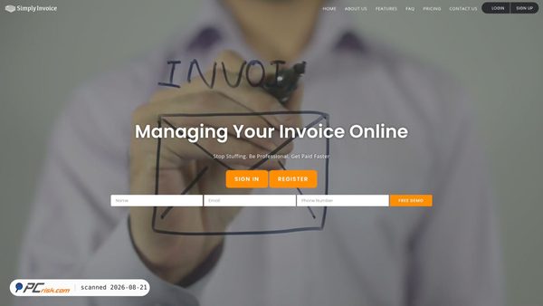 Screenshot van invoicemadesimple.webdevelopment-server.com