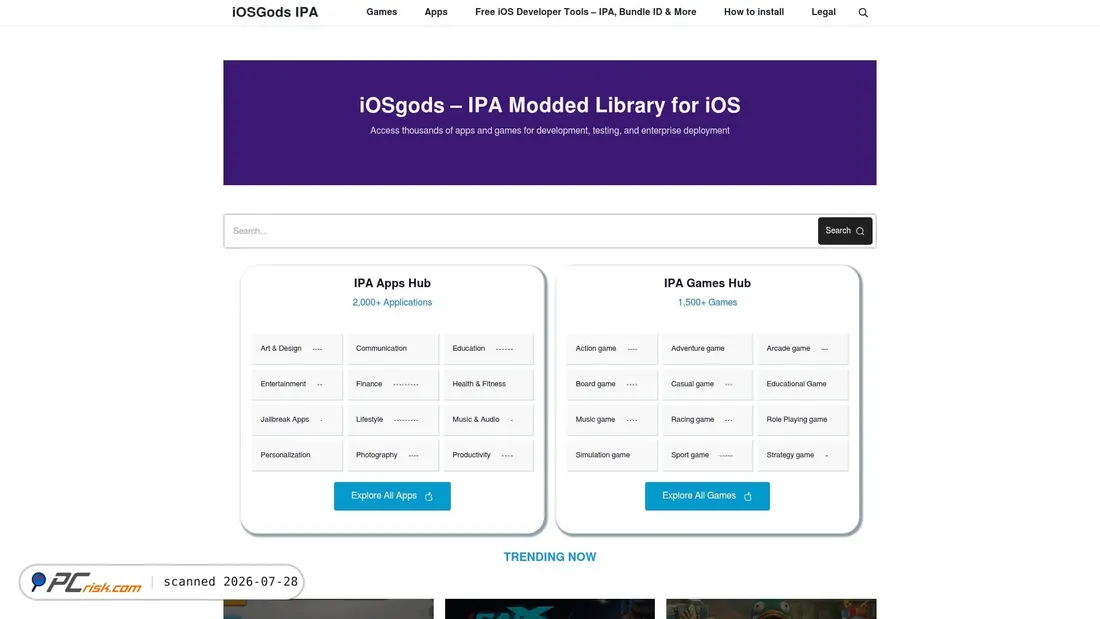 Screenshot of iosgodsipa.com