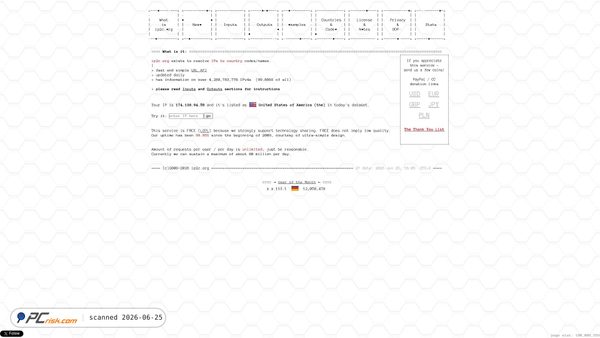 ip2c.org screenshot