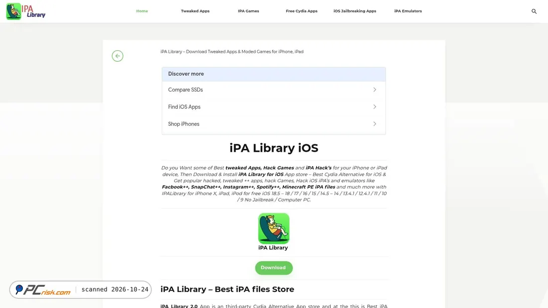 Screenshot di ipalibrary.net