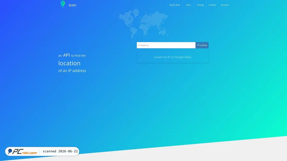 Screenshot of ipapi.co
