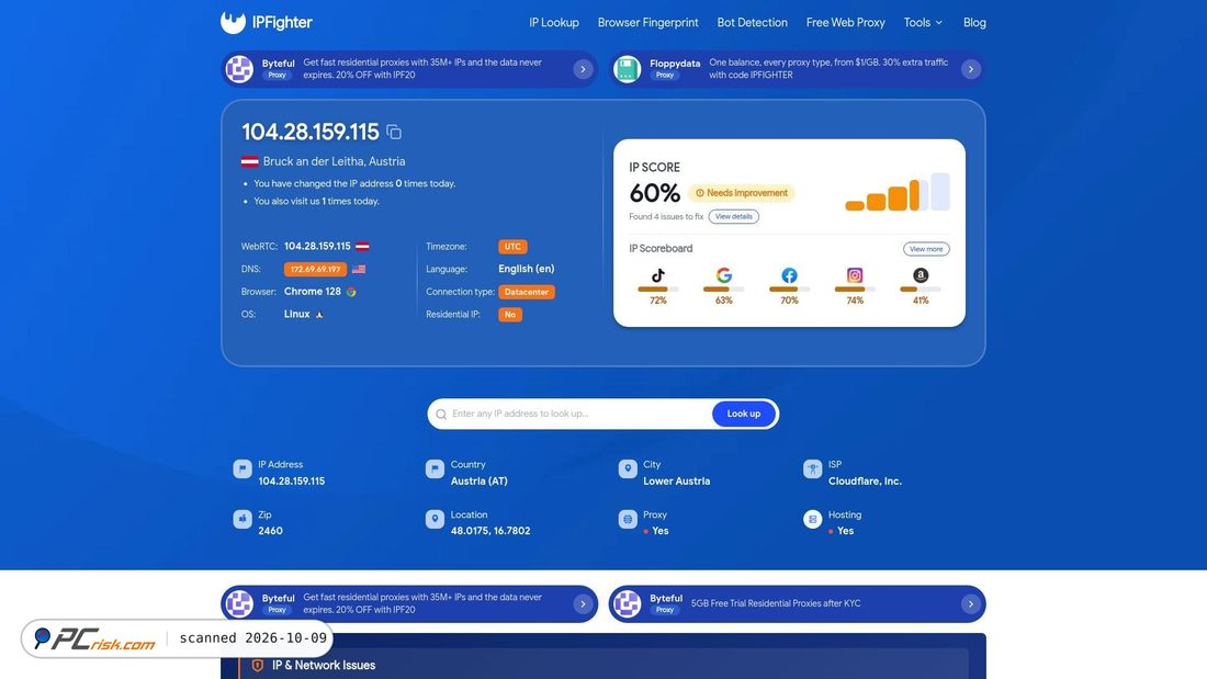 Is ipfighter.com Safe? Security Scan Report | PCrisk