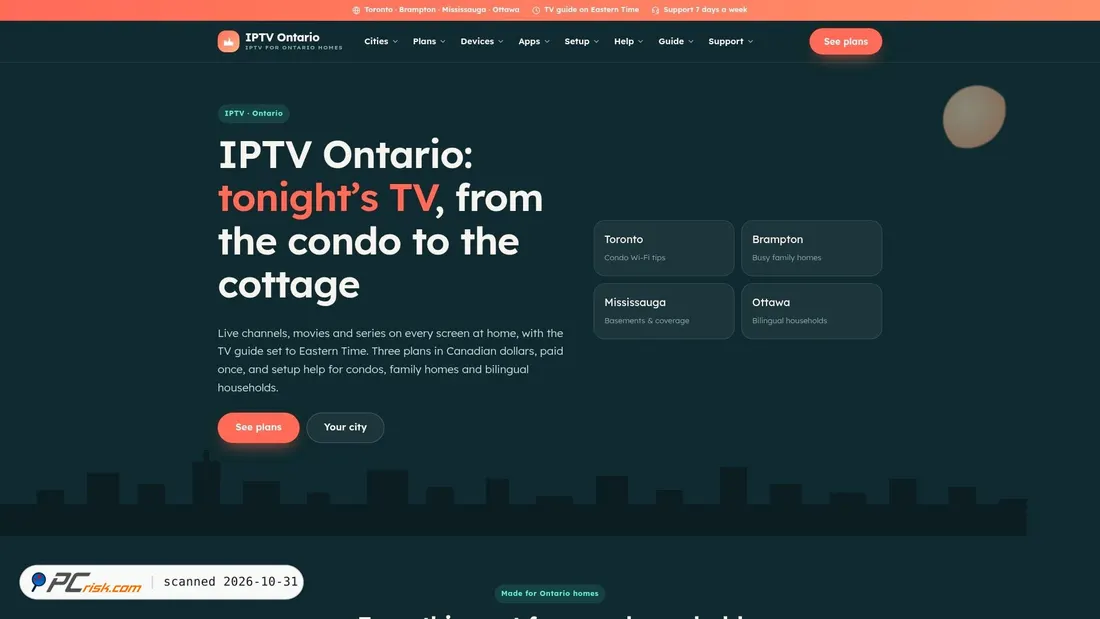 Screenshot of iptv-ontario.net