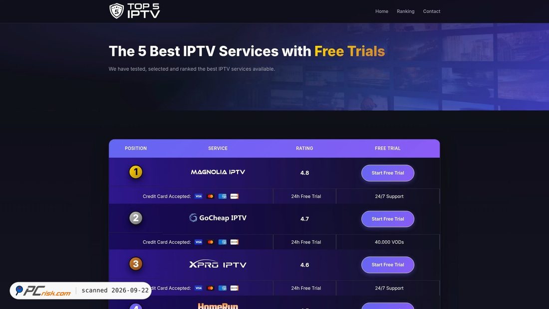 Captura de ecrã de iptvtop5.com