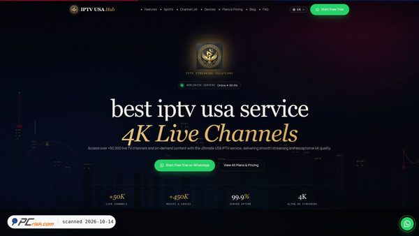 Captura de ecrã de iptvusahub.com