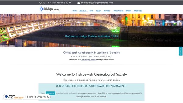 irishjewishroots.com screenshot