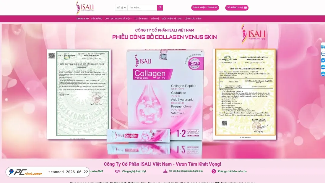 Screenshot of isali.vn
