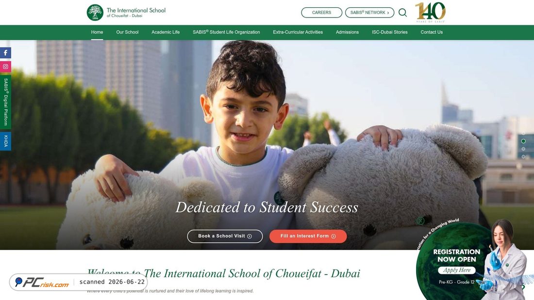 Screenshot of iscdubai.sabis.net