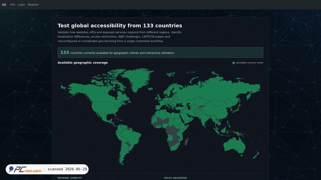 Screenshot of isiwebapp.com