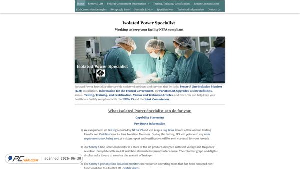 isolatedpowerspecialist.com screenshot