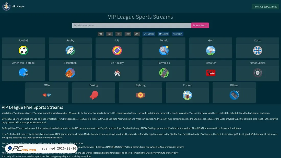 Screenshot of it.vipleague.im