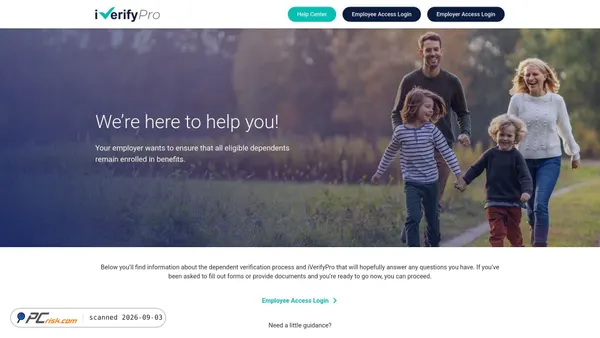Captura de ecrã de iverifypro.com
