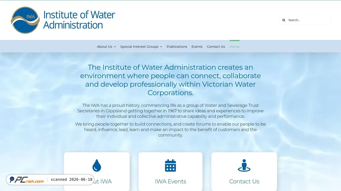 Screenshot of iwa.org.au
