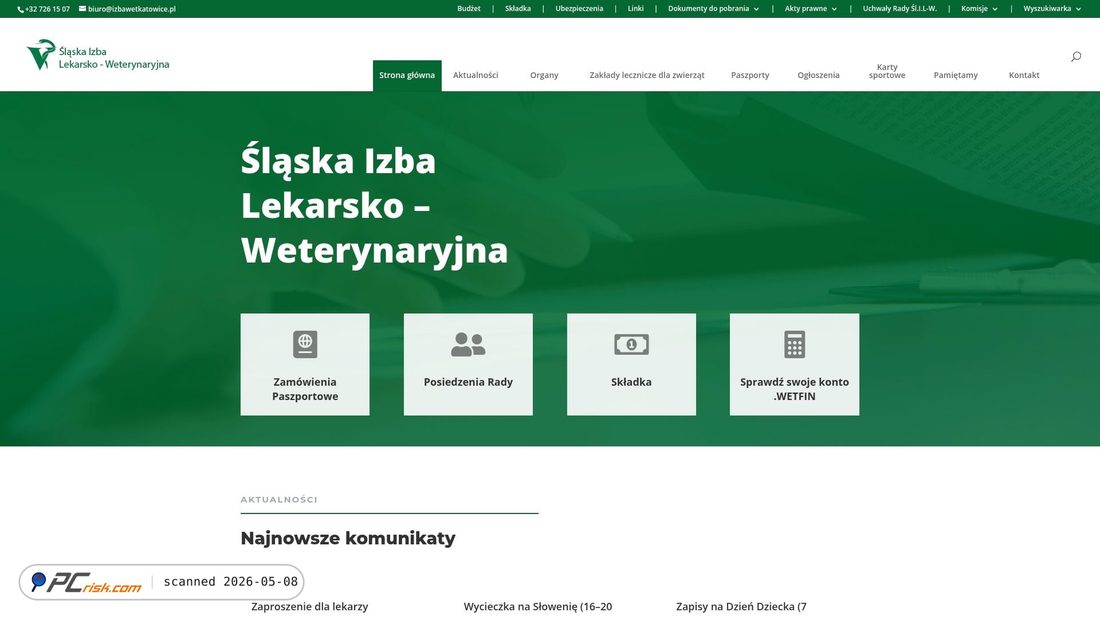 Captura de pantalla de izbawetkatowice.pl