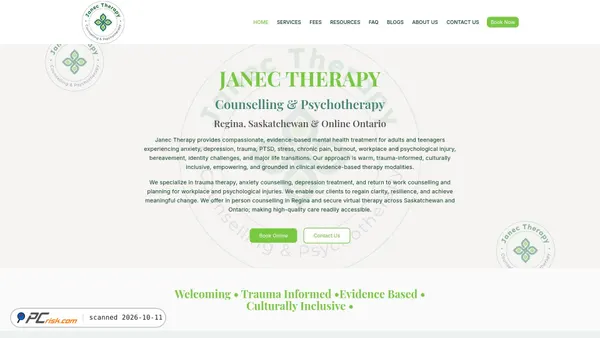 Captura de janectherapy.ca