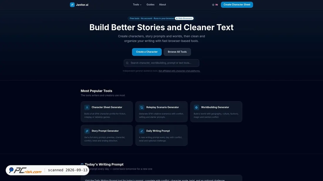 Screenshot von janitor.ai